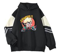 zhedu Japan Anime My Hero Academia Harajuku Kawaii Long Sleeves Hoodies Casual Loose Cartoon Pullovers Unisex Manga Patchwork Oversize Streetwear (L,color 01)
