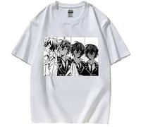 zhedu Japanese Anime Bungou Stray Dogs T Shirt Harajuku Short Sleeve Graphic Fashion Unisex Summer Cartoon Top (XXS,Color 02)