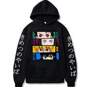 zhedu Japanese Anime Kamado Tanjirou Hoodie Graphic Hoodie Pullover Oversized Men's Women's Harajuku Casual Sweatshirt (XS,Color 01)