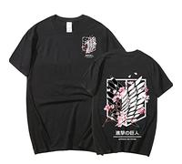 zhedu Japanese Anime T Shirt Scouting Legion Clothing Unisex Cartoon Tops Tees Shingeki No Kyojin T Shirt AOT Huge Short Sleeve Tee (M,Color 1)