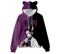 zhedu Kamado Nezuko Cosplay Costume Hoodies Cute Cat Ear Sweatshirts 3D Pritned Cartoon Anime Hooded Harajuku Streetwear Kawaii Women Hoodie (3XL,Color 03)