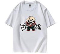 zhedu My Hero Academia Graphic Print T Shirt Bakugou Katsuki Cartoon Summer Round Neck 2D Printed Tops Teenage Hip Hop Wild Streetwear (XXL,Color 02)