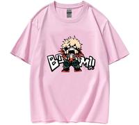 zhedu My Hero Academia Graphic Print T Shirt Bakugou Katsuki Cartoon Summer Round Neck 2D Printed Tops Teenage Hip Hop Wild Streetwear (S,Color 04)