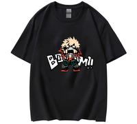 zhedu My Hero Academia Graphic Print T Shirt Bakugou Katsuki Cartoon Summer Round Neck 2D Printed Tops Teenage Hip Hop Wild Streetwear (M,Color 01)