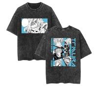 zhedu My Hero Academia Short Sleeve Vintage Washed T Shirts Anime Graphic Hiphop Fashion Summer Teenage Streetwear (XS,Color 05)