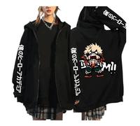 zhedu My Hero Academia Zip Up Hoodies Anime Cartoon Printed Men Women Jackets College Style Long Sleeve Personality Pullover Youth Outerwear Loose Streetwear (L,color 01)