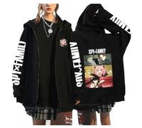 zhedu SPY X FAMILY Anime Zipper Hip Hop Streetwear Warm Sweatshirts Y2k Punk Coats Fashion Long Sleeve Pockets Top (4XL,color 03)