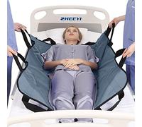 ZHEEYI Positioning Bed Pad with Reinforced Handles 43" x 36" Patient Transfer Sheet Aid Assistant for Body Lifting, Turning, Repositioning, for Elderly, Incontinence, Caregiver, Gray