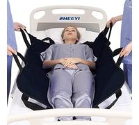 ZHEEYI Positioning Bed Pad with Reinforced Handles 43" x 36" Patient Transfer Sheet Aid Assistant for Body Lifting, Turning, Repositioning, for Elderly, Incontinence, Caregiver, Black