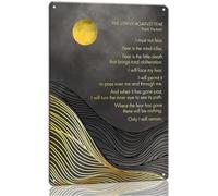 Zhefoart Litany Against Fear Wall Art 8x12 In Metal Signs Poem Wall Decor for Living Room Poetry Wall Art Tin Signs for Bedroom
