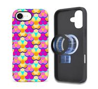 ZHEGAILIAN Case Compatible with iPhone 16e,Neon Mermaid Scale Design Phone Case,[Compatible with MagSafe],Hybrid 2-Layer Hard Shell for Girl Boy Women Men
