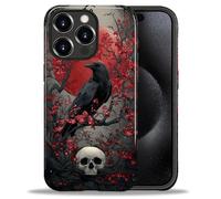 ZHEGAILIAN Case for iPhone 15 Pro Max,Shockproof Hard Shell + Soft Silicone 2 in 1 Hybrid,Shockproof Bumper Drop Protective - Goth Fantasy Raven