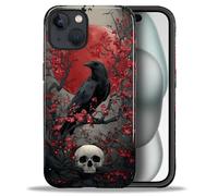 ZHEGAILIAN Case for iPhone 15,Shockproof Hard Shell + Soft Silicone 2 in 1 Hybrid,Shockproof Bumper Drop Protective - Goth Fantasy Raven