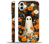 ZHEGAILIAN Case for iPhone 16,Durable Drop Protection Shockproof Silicone + Hard PC 2 in 1 Hybrid Protective Cover with Stylish Pattern Design - The Ghost Behind The Flower