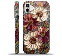 ZHEGAILIAN Case for iPhone 16 Plus,Durable Drop Protection Shockproof Silicone + Hard PC 2 in 1 Hybrid Protective Cover with Stylish Pattern Design - Romantic Love Flower