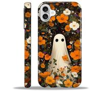 ZHEGAILIAN Case for iPhone 16 Plus,Durable Drop Protection Shockproof Silicone + Hard PC 2 in 1 Hybrid Protective Cover with Stylish Pattern Design - The Ghost Behind The Flower