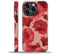 ZHEGAILIAN Case for iPhone 16 Pro,Durable Drop Protection Shockproof Silicone + Hard PC 2 in 1 Hybrid Protective Cover with Stylish Pattern Design Pink Flowers Romantic Cute