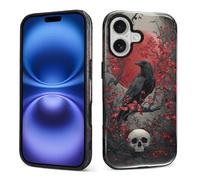 ZHEGAILIAN Case for iPhone 17,Shockproof Hard Shell Soft Silicone 2 in 1 Hybrid Shockproof Bumper Drop Protective Goth Fantasy Raven