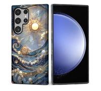 ZHEGAILIAN Case for Samsung Galaxy S24 Ultra,Shockproof Hard Shell + Soft Silicone 2 in 1 Hybrid,Shockproof Bumper Drop Protective - The Sun Shines On The Waves