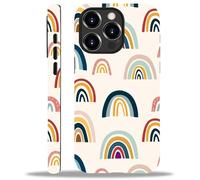 ZHEGAILIAN Compatible with iPhone 14 Pro Max Case,Cute Rainbows 14 Pro Max 2 in 1 Silicone Mixed Hard Pc Case,Durable Shock-Proof Protection Pattern Design