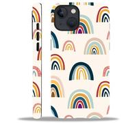 ZHEGAILIAN Compatible with iPhone 15 Case,Cute Rainbows 15 2 in 1 Silicone Mixed Hard Pc Case,Durable Shock-Proof Protection Pattern Design