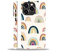 ZHEGAILIAN Compatible with iPhone 15 Pro Case,Cute Rainbows 15 Pro 2 in 1 Silicone Mixed Hard Pc Case,Durable Shock-Proof Protection Pattern Design