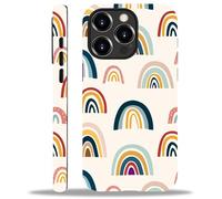 ZHEGAILIAN Compatible with iPhone 15 Pro Max Case,Cute Rainbows 15 Pro Max 2 in 1 Silicone Mixed Hard Pc Case,Durable Shock-Proof Protection Pattern Design