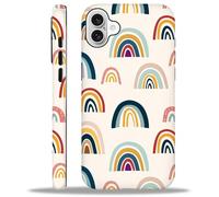 ZHEGAILIAN Compatible with iPhone 16 Case,Cute Rainbows 16 2 in 1 Silicone Mixed Hard Pc Case,Durable Shock-Proof Protection Pattern Design