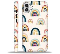 ZHEGAILIAN Compatible with iPhone 16 Plus Case,Cute Rainbows 16 Plus 2 in 1 Silicone Mixed Hard Pc Case,Durable Shock-Proof Protection Pattern Design