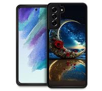 ZHEGAILIAN Compatible with Samsung Galaxy S22 Case,Non-Slip Soft TPU Bumper Shockproof Protective Case Compatible with Samsung Galaxy S22 6.1 inch for Women-Beach Crescent Rose