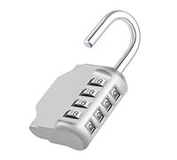 ZHEGE 4 Digit Combination Padlock, Weatherproof Number Padlock Outdoor for Garden Fence Gate, Shed Door, Coded Security Padlock for Gym Lockers, School Lockers (Silver)