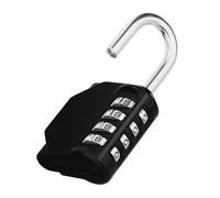 ZHEGE Combination Locker Padlock, 4 Digit Coded Padlock, Gym Lock, School Locker Lock, Weatherproof Combination Lock Outdoor (Black)