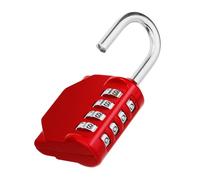 ZHEGE Combination Padlock, 4 Digit Combination Locker Padlock, Resettable Combo Lock for School and Gym Lockers, Weatherproof Padlock Outdoor for Backyard Fence Gate, Sheds, Garage Door (Red)