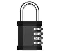 ZHEGE Combination Padlock, 4 Digit Padlock for Gym Locker, School Lockers, Toolbox, Weatherproof Padlocks with Codek Outdoor for Shed, Fence, Backyard Gate, Garage Door (Black)