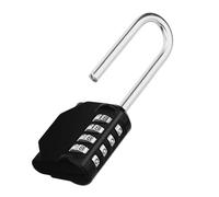 ZHEGE Combination Padlock Long Shackle, 4.53" Overall Height, 2.62" Shackle Height, 4 Digit Weatherproof Heavy Duty Long Padlock Combination for Lockers, Outdoor Fence, Shed,Garage Hasp (Black)