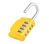 ZHEGE Combination Padlock, Outdoor Padlock Weatherproof for Fence Gate, Sheds, 4 Digit Padlock with Code for Gym Locker, School Locker (Yellow)