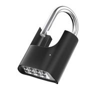 ZHEGE Heavy Duty Combination Padlock Outdoor, 4 Digit Padlocks with Code, Large Padlock with Anti-Attack Design, Weatherproof Combination Lock for Shed, Garage, Gate, Fence (Black)