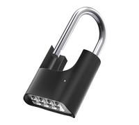 ZHEGE Heavy Duty Long Shackle Combination Padlock Outdoor, 4 Digit Padlocks with Code, Large Padlock with Anti-Attack Design, Weatherproof Combination Lock for Shed, Garage, Gate, Fence (Black)