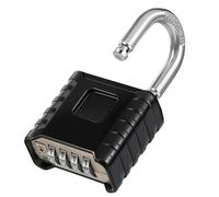 ZHEGE Heavy Duty Padlocks with Code, Large Outdoor Lock, Combination Lock with 4 Digit, Weatherproof Padlocks, Design of Hidden Password Suitable for Home, School, Garage, Gate, Garden (1p, Black)