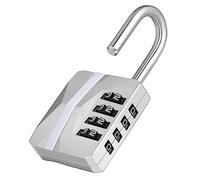 ZHEGE Locker Padlocks with Code, 4 Digit Combination Padlock for Gym Locker,School Locks, Heavy Duty Outdoor Padlock Weatherproof for Gate, Fence, Shed, Garage (Silver, 1 Pack)