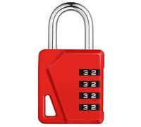 ZHEGE Locker Padlocks with Code, 4 Digit Combination Padlock with DIY Name Tags for Gym Locker, School Locker, Toolbox, Storage Box, Code Padlock Outdoor for Sheds, Fence Gate (Red, 1 Pack)