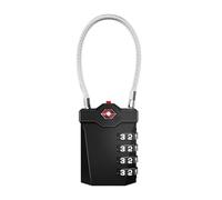 ZHEGE Luggage Padlocks TSA Approved, Suitcase Lock with Open Alert Indicator and Flexible Cable, 4-Digit Combination Padlock for Gym Locker, Briefcase, Backpack, Laptop Bag (Black)