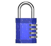 ZHEGE Padlock for Gym Locker, 4 Digit Combination Padlock, School Locker Padlocks, Padlocks with Code Outdoor Weatherproof for Garden, Shed, Fence Gate, Garage Door, Containers etc. (Blue)