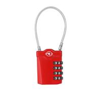 ZHEGE Suitcase Padlocks, TSA Approved Luggage Locks with Open Indicator, 5.5in Flexible Cable, 4 Digit Combination Padlock for Gym Locker, Briefcase, Backpack, Laptop Bag (Red)