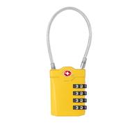 ZHEGE TSA Approved Luggage Locks, Suitcase Padlocks, White Code Padlock with Open Alert Indicator, Flexible Cable Travel Padlock, 4 Digit Combination Padlock for Gym Locker (Yellow