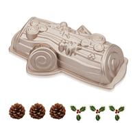 Zhehao 1 Pack Christmas Cake Pans Christmas Yule Log Pan Classic Buche De Noel Yule Log Chocolate Traditional Holiday Cake Mold Decorations for Theme Party