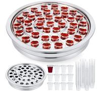 Zhehao 1 Pcs Communion Trays for Churches Set Church Supplies Plates for Church with Disposable Cups (Silver)