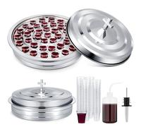 Zhehao 1 Set Holy Communion Trays for Churches with Lid Churches Communion Cup Fillers and 100 Disposable Communion Cups Communion Supplies (Silver)