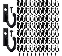 ZHEHAO 100/110 Piece Key Hook Set - Small Wall Mounted Hooks for Hanging Keys, Hats, Scarves, Bags (Black)