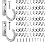 ZHEHAO 100 Pieces Key Hooks Jewelry Small Wall Mounted Single Robe Coat Hooks With 110 Screws for Hanging Hat, Scarf, Bag (Silvery)